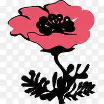 手绘花朵卡通红色花-空若网 手绘花朵卡通红色花-空若网