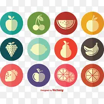 矢量水果图标插图-空若网 矢量水果图标插图-空若网