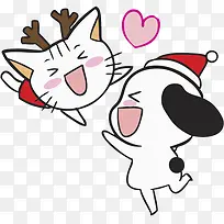卡通可爱动物的爱情免抠图-空若网 卡通可爱动物的爱情免抠图-空若网
