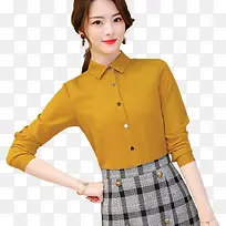 土黄色上衣,女装,系领衣物-空若网 土黄色上衣,女装,系领衣物-空若网