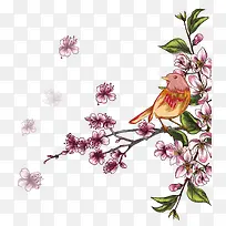 手绘桃花花瓣桃花树枝-空若网 手绘桃花花瓣桃花树枝-空若网