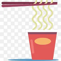 红色包装的泡面和筷子-空若网 红色包装的泡面和筷子-空若网