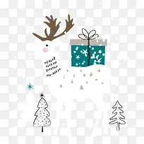 卡通圣诞麋鹿插画-空若网 卡通圣诞麋鹿插画-空若网