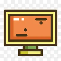 彩色手绘电脑显示器元素-空若网 彩色手绘电脑显示器元素-空若网