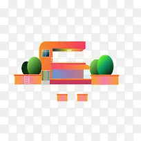 创意数字插画六小房子-空若网 创意数字插画六小房子-空若网