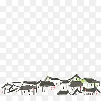 春季彩色水墨房子-空若网 春季彩色水墨房子-空若网