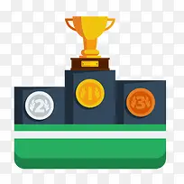一个扁平化的卡通奖杯-空若网 一个扁平化的卡通奖杯-空若网