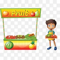 卡通手绘水果车-空若网 卡通手绘水果车-空若网