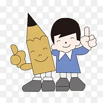 手绘卡通铅笔与女孩-空若网 手绘卡通铅笔与女孩-空若网