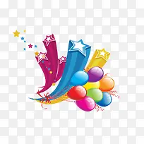 彩色气球五角星-空若网 彩色气球五角星-空若网