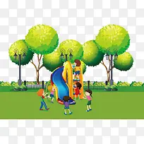 滑梯玩耍游园矢量-空若网 滑梯玩耍游园矢量-空若网