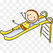 矢量图滑滑梯的小男孩-空若网 矢量图滑滑梯的小男孩-空若网