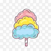 水彩绘三色棉花糖-空若网 水彩绘三色棉花糖-空若网