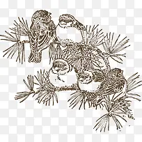 树枝上一群小鸟-空若网 树枝上一群小鸟-空若网