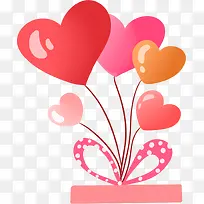 手绘七夕爱心气球插画-空若网 手绘七夕爱心气球插画-空若网