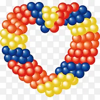 彩色拼合爱心气球-空若网 彩色拼合爱心气球-空若网