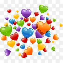 一群爱心气球-空若网 一群爱心气球-空若网