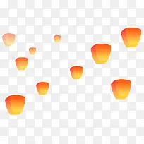 卡通手绘黄色中元节孔明灯-空若网 卡通手绘黄色中元节孔明灯-空若网