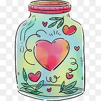 情人节红色爱心瓶子-空若网 情人节红色爱心瓶子-空若网