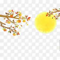 柿子插画装饰素材-空若网 柿子插画装饰素材-空若网