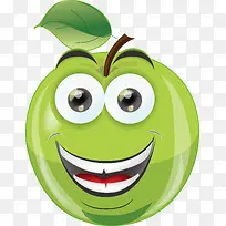绿色矢量苹果素材图-空若网 绿色矢量苹果素材图-空若网