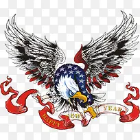 线描翅膀蓝色白头鹰-空若网 线描翅膀蓝色白头鹰-空若网