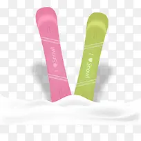 寒冷冬季多彩滑雪板-空若网 寒冷冬季多彩滑雪板-空若网