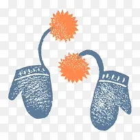 卡通手绘手套冬天-空若网 卡通手绘手套冬天-空若网