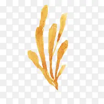 海草橘色水彩风-空若网 海草橘色水彩风-空若网