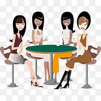 卡通四姐妹约会聚餐-空若网 卡通四姐妹约会聚餐-空若网