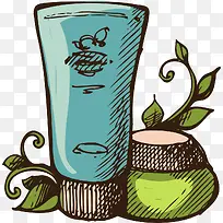 创意水彩洗面奶卡通插画-空若网 创意水彩洗面奶卡通插画-空若网