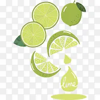绿色美味的水果柠檬片卡通-空若网 绿色美味的水果柠檬片卡通-空若网