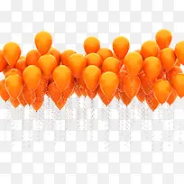 橘黄色飘在空中的气球-空若网 橘黄色飘在空中的气球-空若网