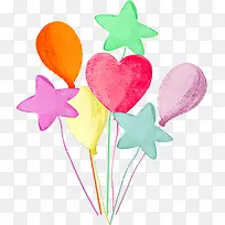 儿童节手绘多彩气球-空若网 儿童节手绘多彩气球-空若网
