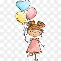 儿童节牵着气球的女孩-空若网 儿童节牵着气球的女孩-空若网
