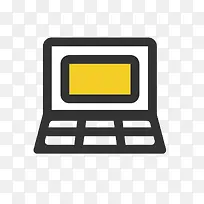 黄色手绘笔记本电脑元素-空若网 黄色手绘笔记本电脑元素-空若网