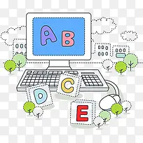 电脑卡通素材-空若网 电脑卡通素材-空若网