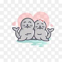 爱情主题卡通可爱小动物装饰设计-空若网 爱情主题卡通可爱小动物装饰设计-空若网