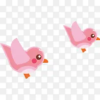 粉色小鸟 矢量图-空若网 粉色小鸟 矢量图-空若网