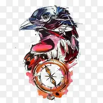 创意小鸟水彩画-空若网 创意小鸟水彩画-空若网