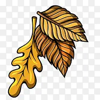 手绘装饰黄色叶子装饰设计-空若网 手绘装饰黄色叶子装饰设计-空若网