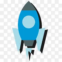 矢量扁平化蓝色卡通火箭-空若网 矢量扁平化蓝色卡通火箭-空若网