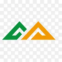 黄绿色三角形叠加logo素材-空若网 黄绿色三角形叠加logo素材-空若网