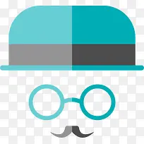 蓝色呆萌卓别林装饰-空若网 蓝色呆萌卓别林装饰-空若网