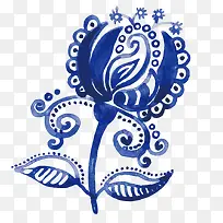 深蓝矢量佩斯利花纹-空若网 深蓝矢量佩斯利花纹-空若网