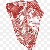 卡通对称血红色牛排-空若网 卡通对称血红色牛排-空若网