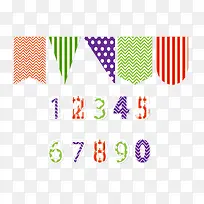 条纹彩旗数字-空若网 条纹彩旗数字-空若网
