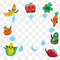 彩色卡通水果框架-空若网 彩色卡通水果框架-空若网