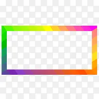 矩形直角彩虹色卡通边框-空若网 矩形直角彩虹色卡通边框-空若网