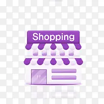 手绘紫色卡通小商店-空若网 手绘紫色卡通小商店-空若网